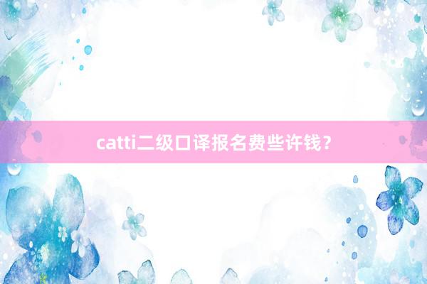 catti二级口译报名费些许钱？