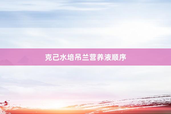 克己水培吊兰营养液顺序